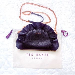 TED BAKER LONDON HALF MOON CROSSBODY PURSE WITH ROSE GOLD-TONE HARDWARE